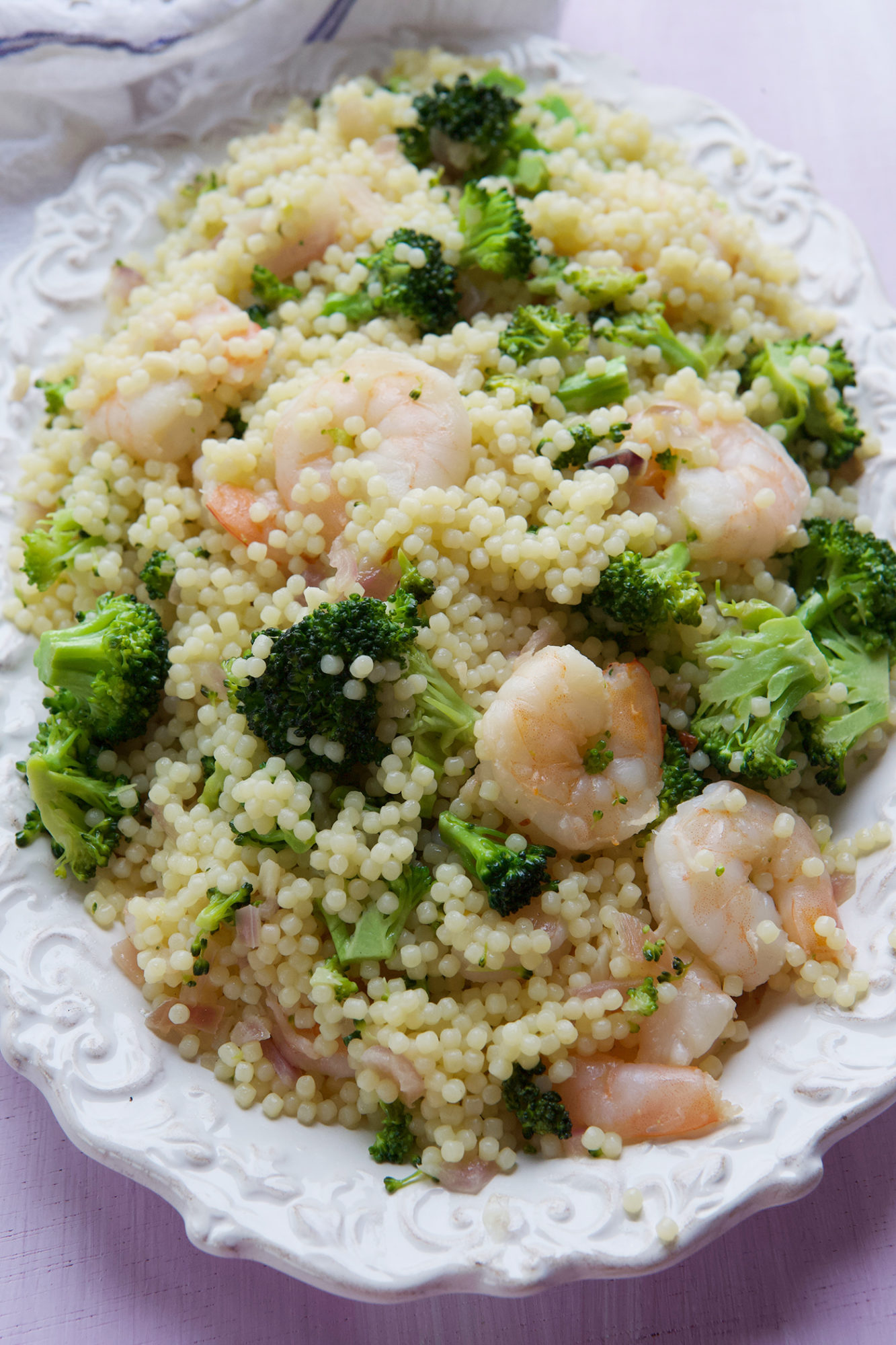 20 Minute Acini de Pepe with Shrimp and Broccoli by Marla Meridith