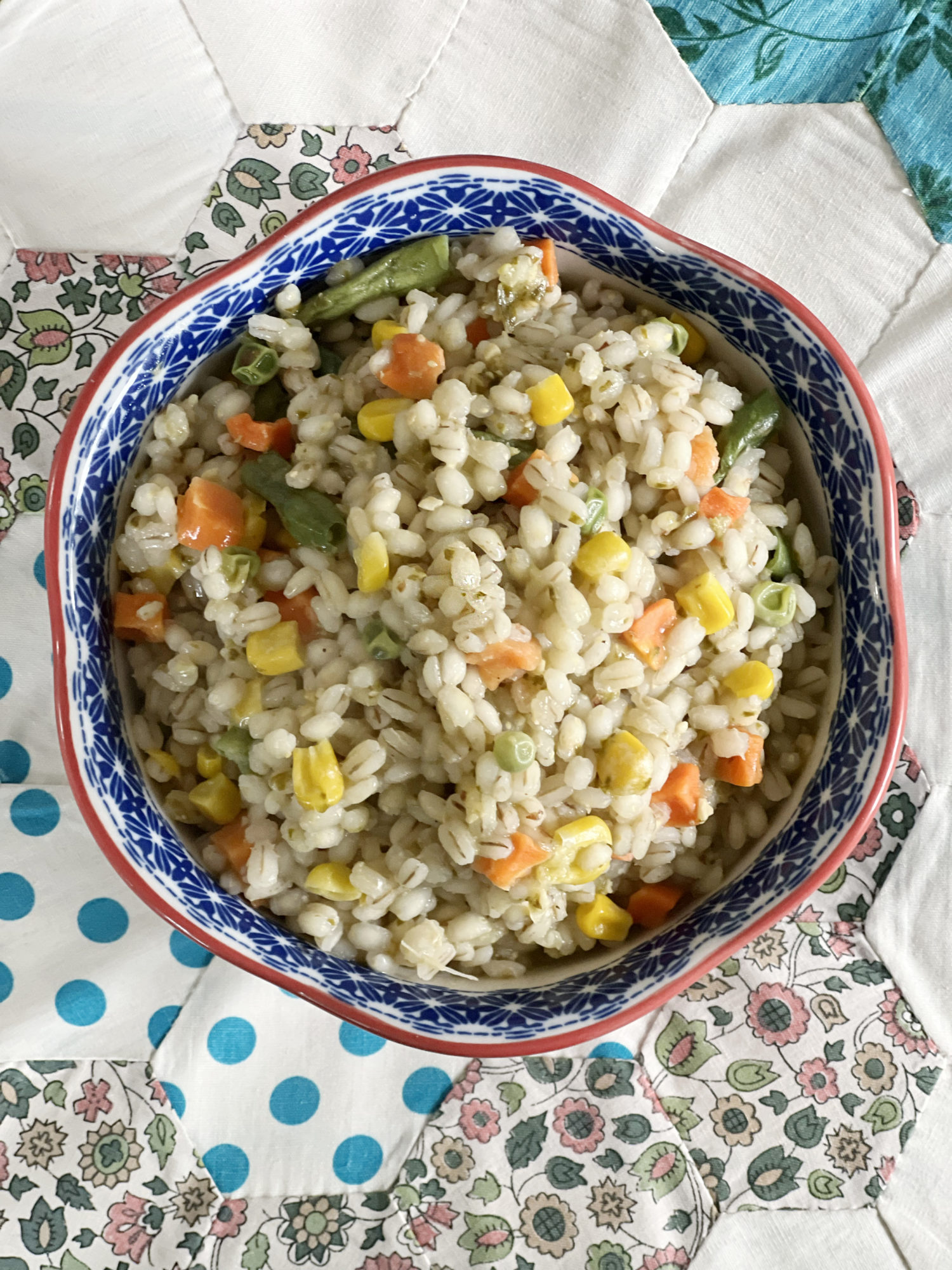 One-pot barley with veggies and pesto by Marla Meridith